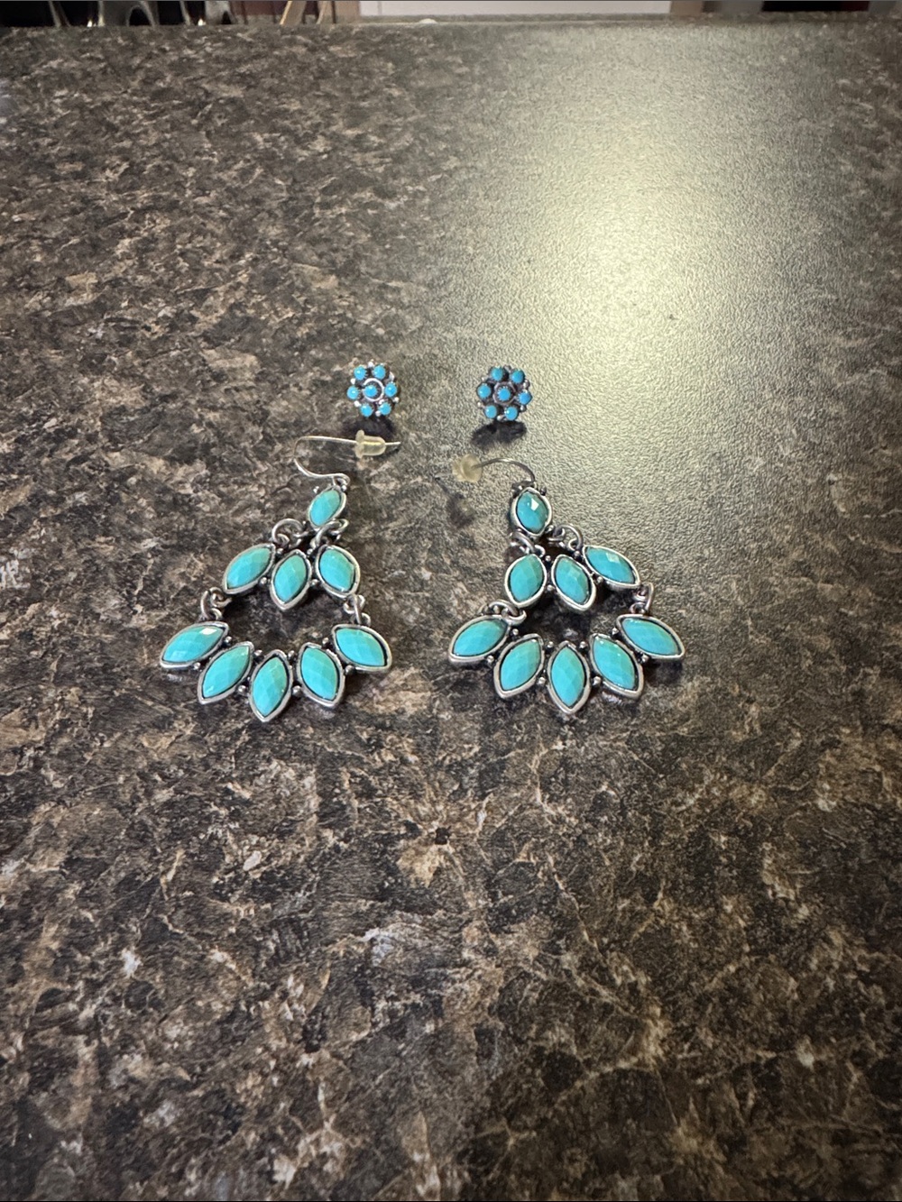 Turquoise Teardrop Statement Earrings - Women Jewelry